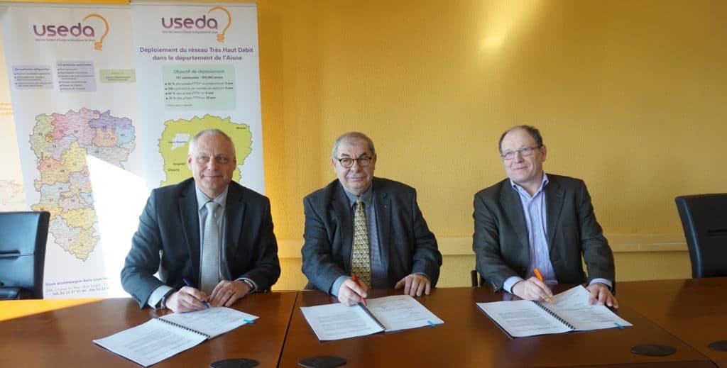 L’USEDA, ERDF et AISNE THD signent un partenariat pour favoriser le déploiement du Très Haut Débit dans l’Aisne