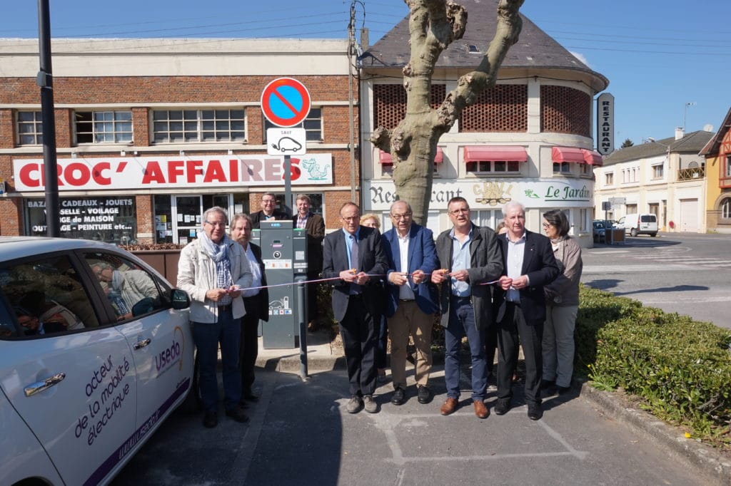 Inauguration nouveau service public d'électromobilité à Guise en avril 2017